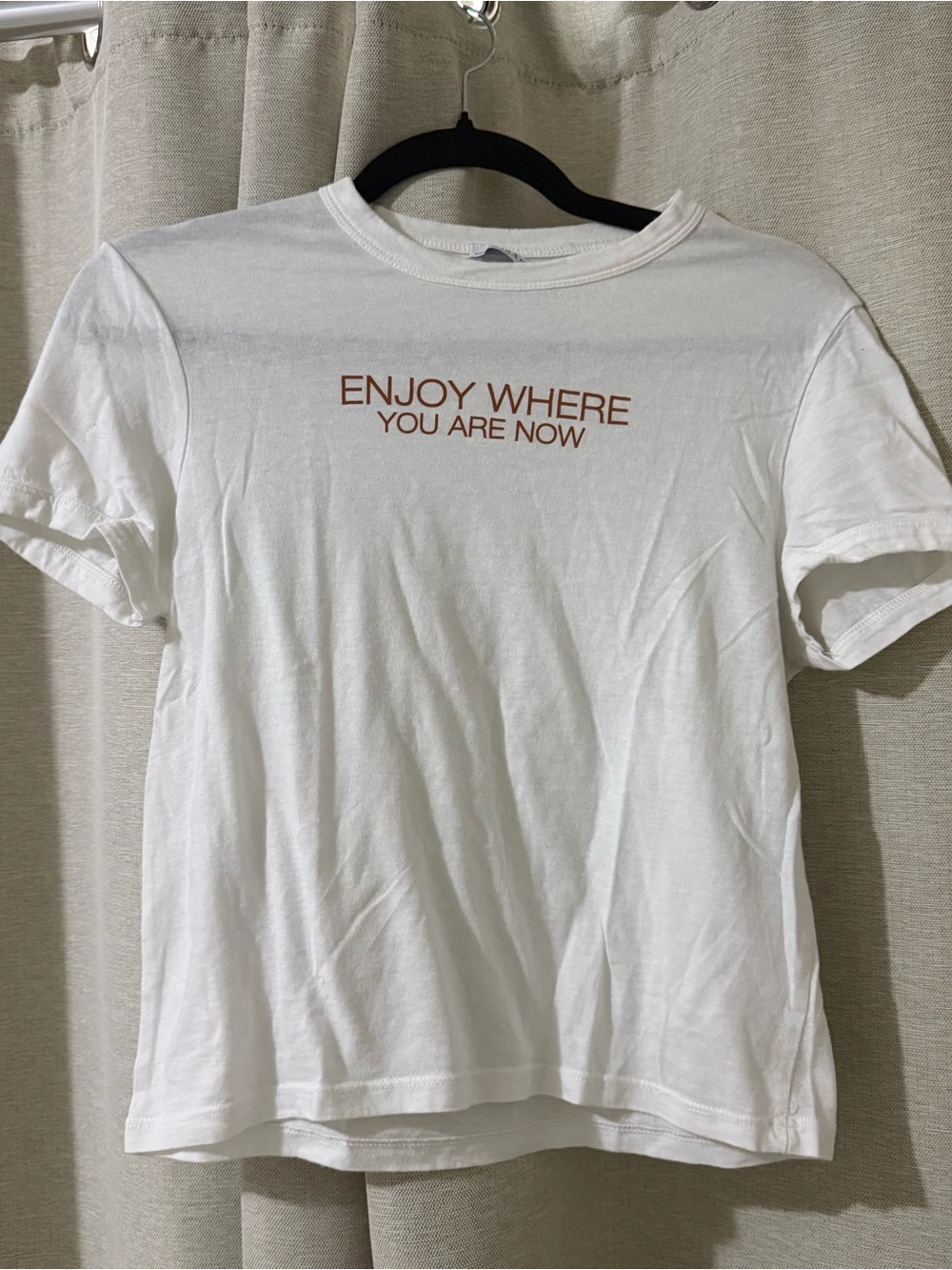 Zara “Enjoy Where You Are Now” Graphic T-Shirt | Size S